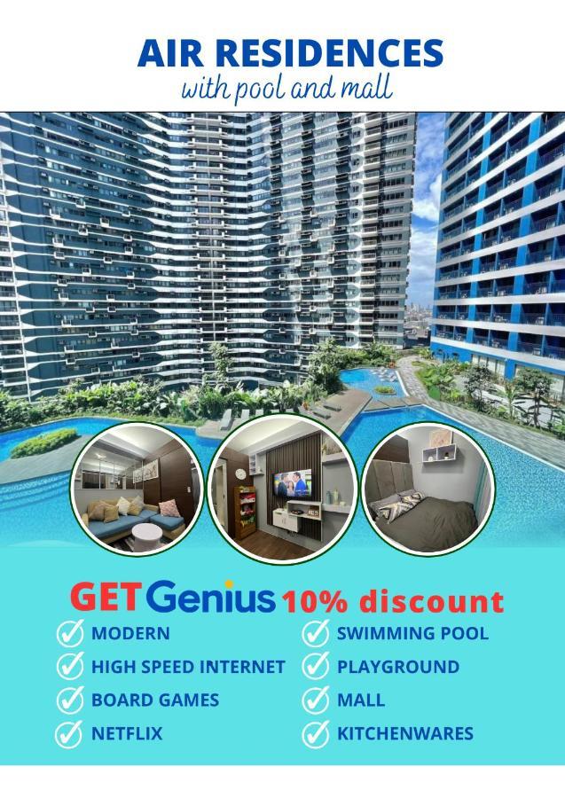 Apartment In Air Residences, Makati With Wifi, Netflix, Pool, Mall And More 마닐라 외부 사진
